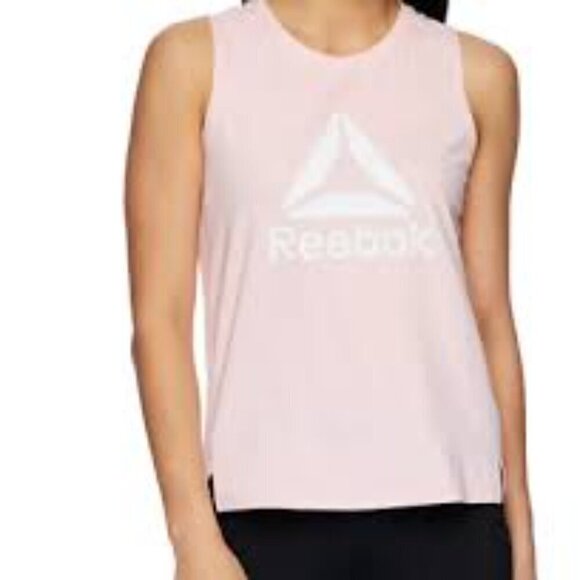 REEBOK WOMEN'S CHALK PINK WOMEN GRAPHIC TANK SIZE SMALL SLIM FIT BRAND NEW - Picture 1 of 7